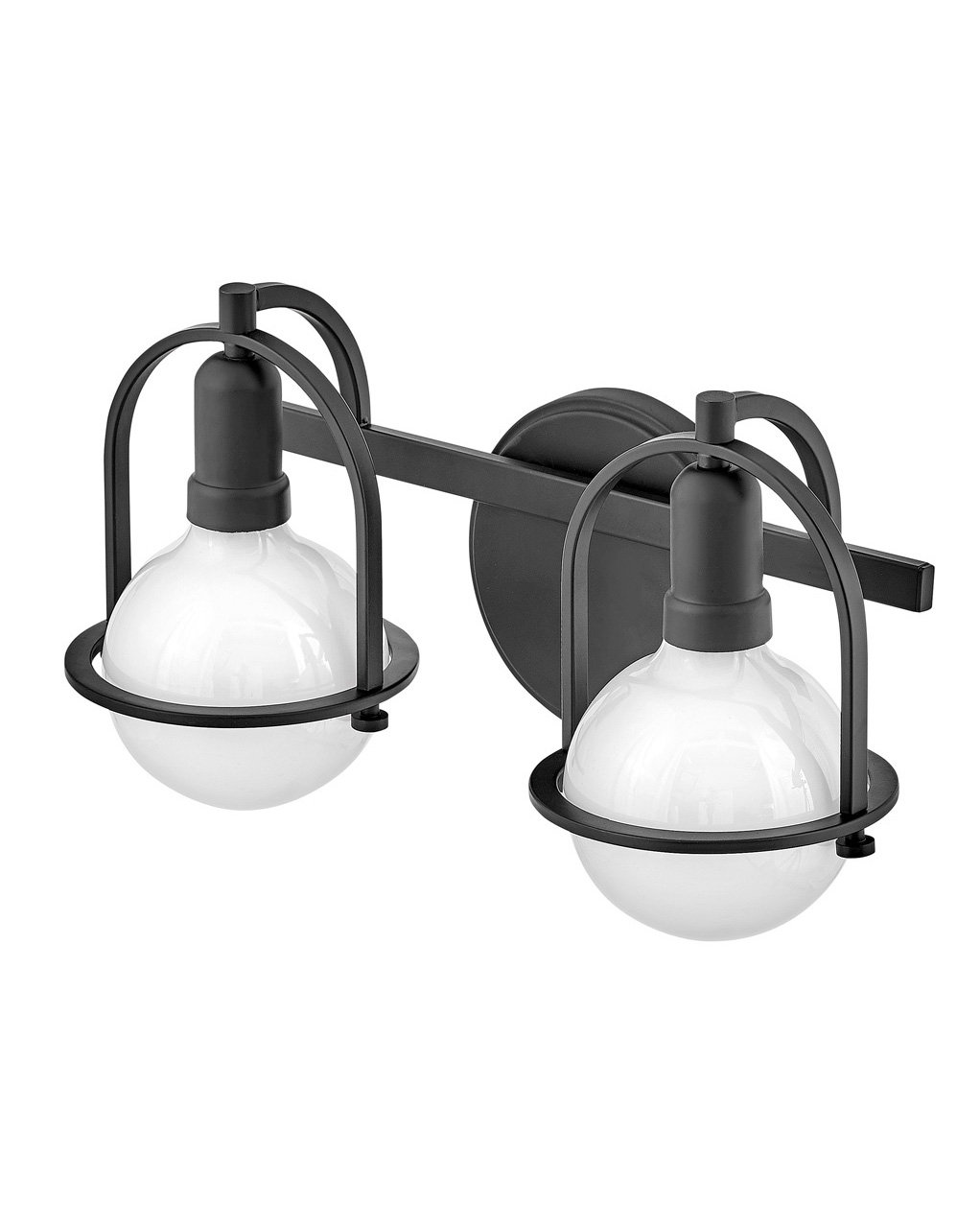 Damiana Vanity Light, Black, 2 Lights, 9" H x 16" W x 7.5" D