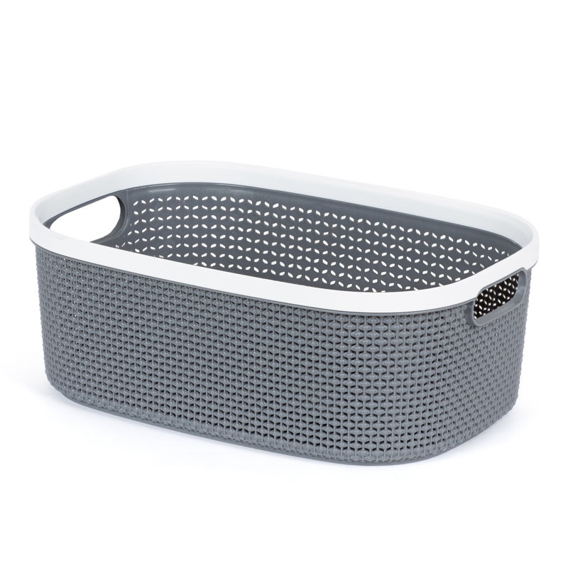 LIVIVO Plastic Decorative Basket, 15cm H x 37cm W x 25.5cm D