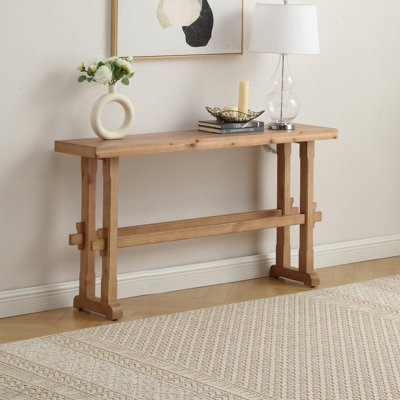 Narrow Entryway Table, 59 Inchs Wood Farmhouse Console Table Boho Hallway Table Rustic Couch Table Behind Sofa For Outdoor Entrance Living Room Bedroo by Ophelia & Co.