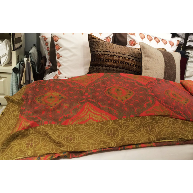 Peacock Linen Queen Bedspread