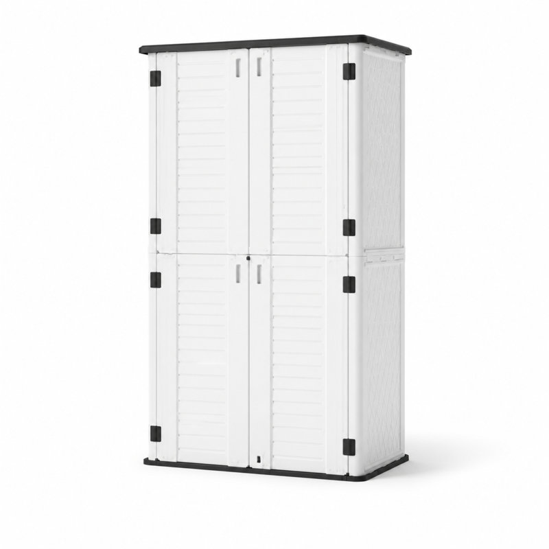 Abri de rangement vertical résistant aux intempéries de 494 gallons avec panneaux multiparois renforcés