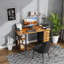 Rectangular Desk with Drawers & Storage Shelves-388917965-387207041