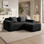 Canapé modulaire modulaire en L à 2 places sans os, canapé modulaire Cloud avec assise profonde, canapé modulaire moderne à 2 places avec coussins décoratifs et 1 repose-pieds mobile, tissu en velours côtelé-481835135