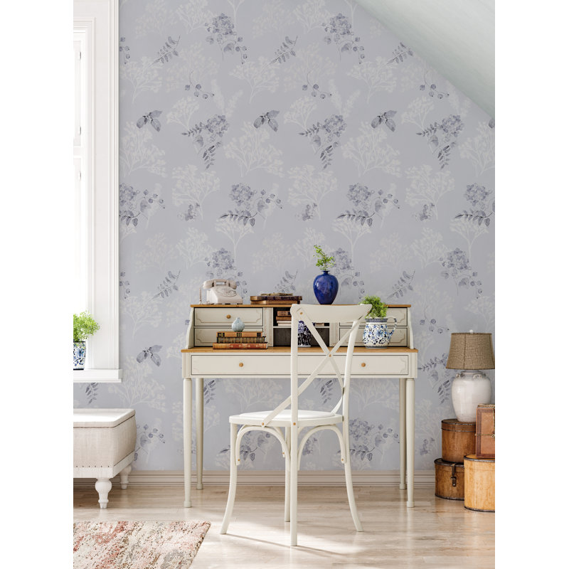Papier peint adhésif Breezy Blooms, Lavande