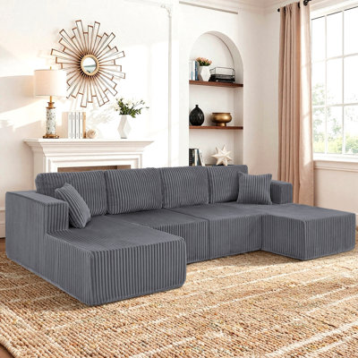 Corduroy U-Shaped Sectional