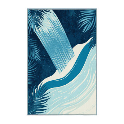 Tapis ombré doux moelleux tropical bleu Kamena - bleu ciel
