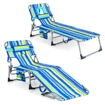 Chaise de patio inclinable avec coussins Rukmani
