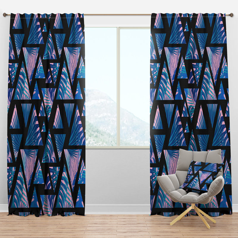 Panneau de rideau simple semi-diaphane avec passe-tringle Mid-Century, l 52 po x L 84 po