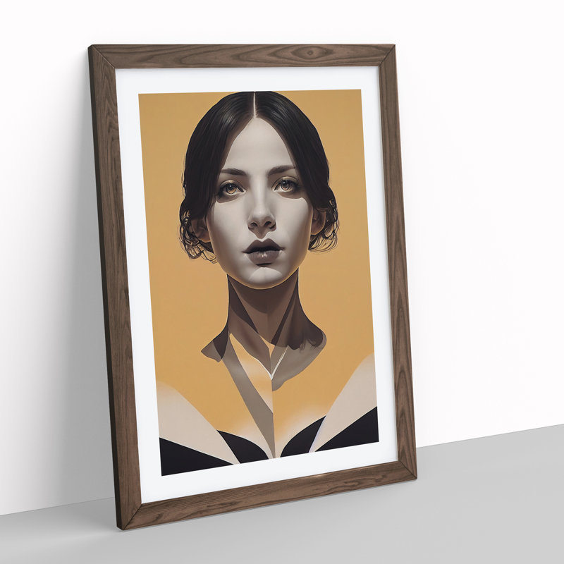 XV1022-42X A Dynamic Woman - Single Picture Frame Print, 64cm H x 46cm W, Walnut Framed