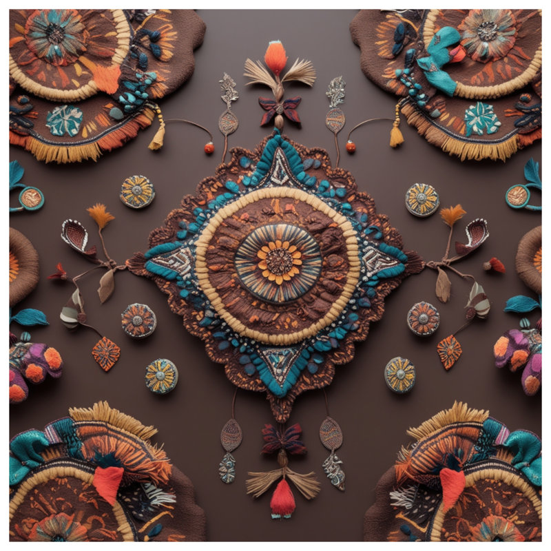 Coussins en tissu complexe à double face Mandala, 18 x 18 pouces