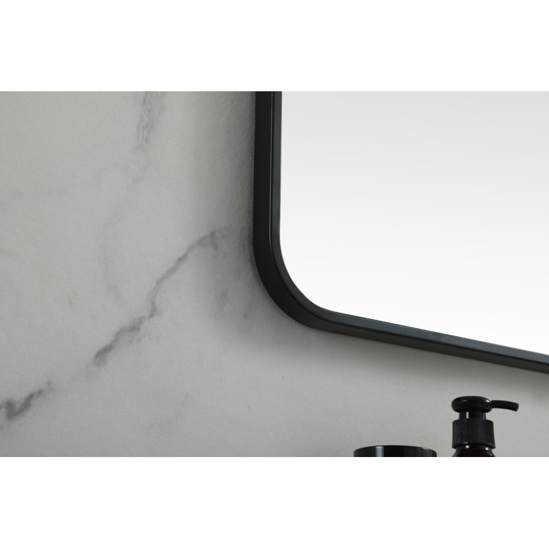 Miroir mural Marengo, 30 po x 30 po , Noir