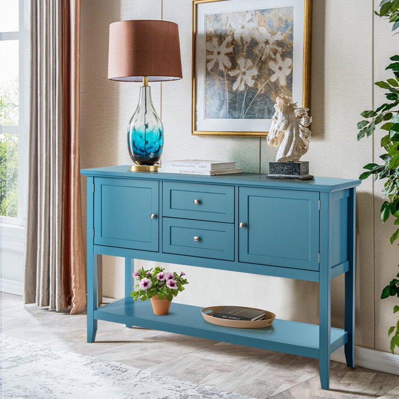 Kemble 117cm Console Table, Blue