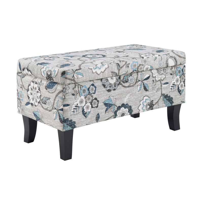 Tarrin Upholstered Ottoman, Gray Flora