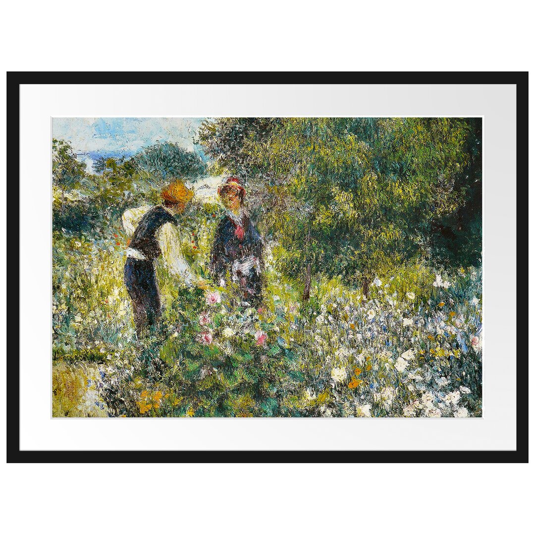 Gerahmtes Poster Gather Flowers von Pierre-Auguste Renoir