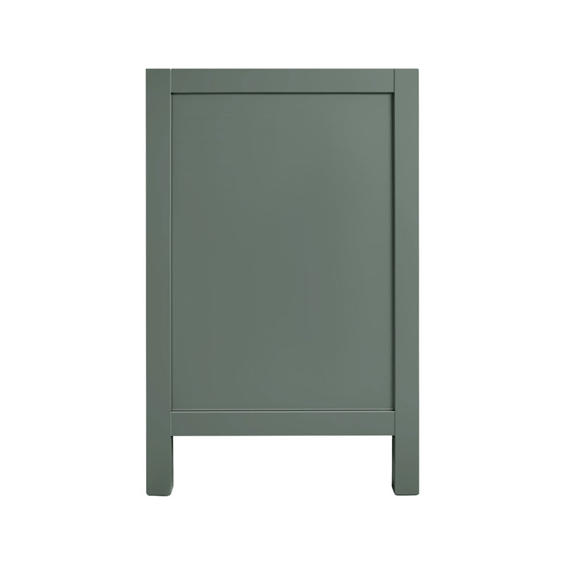 Cambridge 60'' W Single Bathroom Vanity Base, Vintage Green, Satin Brass