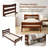 Twin Size Solid Wood Platform Bed with Headboard in Walnut Finish