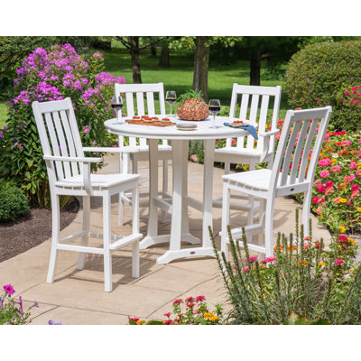 POLYWOOD Vineyard 5-Piece Nautical Trestle Bar Set