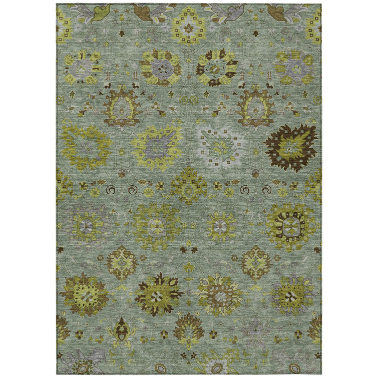 Machine Washable Indoor/Outdoor Mattis ACN2289 Damask Rug