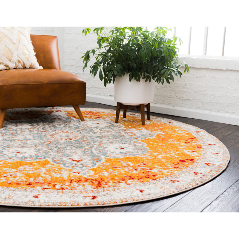 Walmoor Oriental Indoor Rug, Round 8'