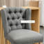 Tabouret de comptoir 26,75 po, gris, siège, tabouret en bois massif, gris, tissu respirant, pieds stables