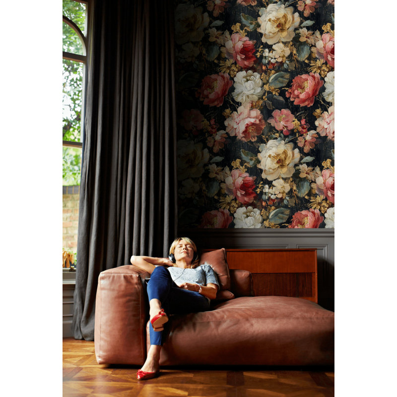 Rouleau de papier peint floral amovible