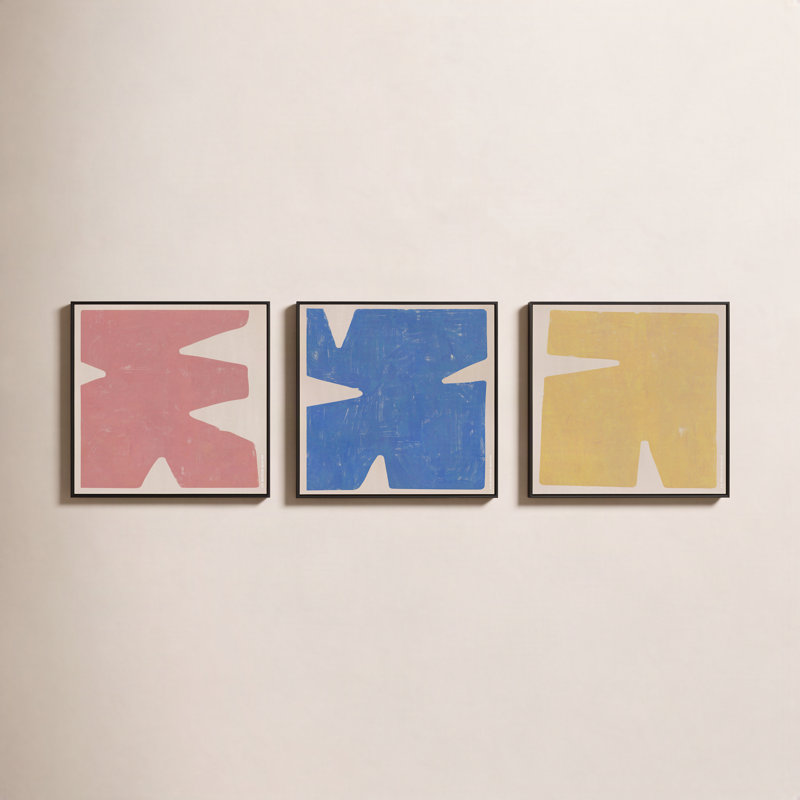 Sculpted Pastel Set by Romina Gadler, Black Canvas Framed, 16" H x 16" W