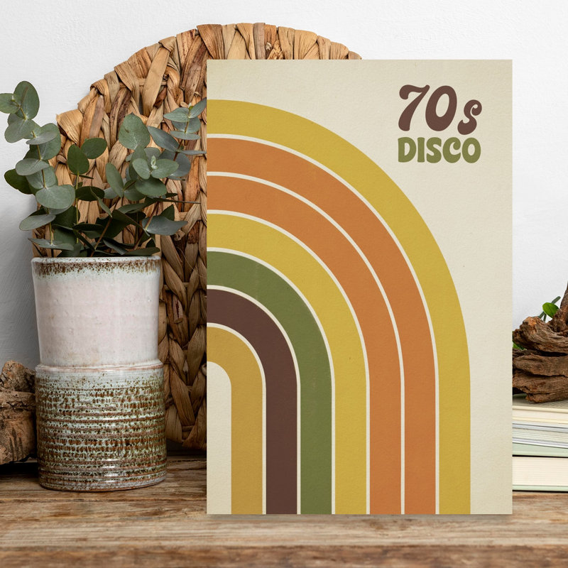 «Groovy 70S Disco Abstract Classic Retro Landscape Nature», art mural, H 18 po x l 12 po