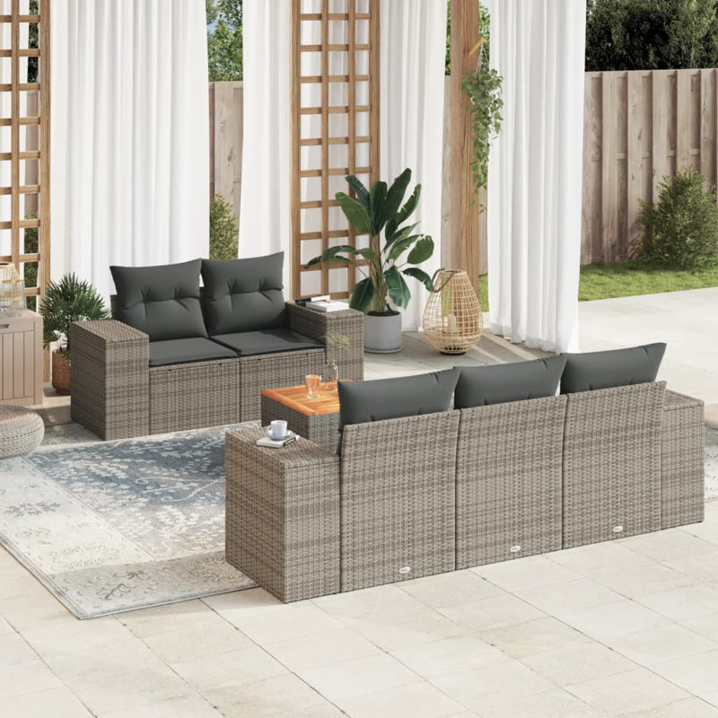  Ensemble de canapé de jardin gris