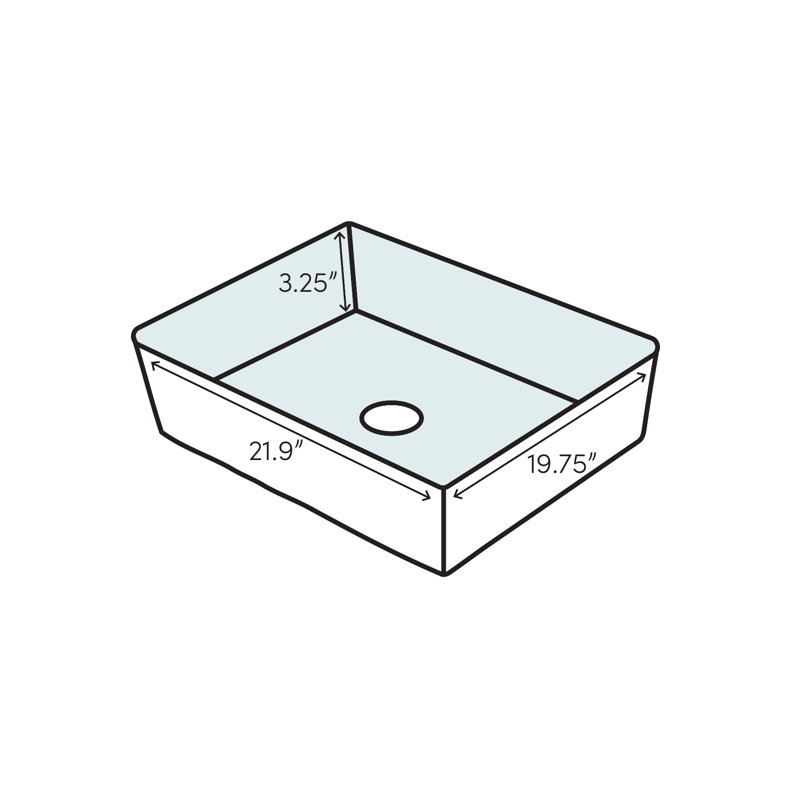Lavabo de salle de bain mural en céramique 22 po Brenham, Blanc, Centres de 8 po