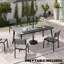 Table de salle à manger de patio avec trou pour parasol et structure en aluminium-417561111-403981115