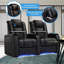 Chaise de théâtre avec ports USB et porte-gobelets (ensemble de 2)-601628606