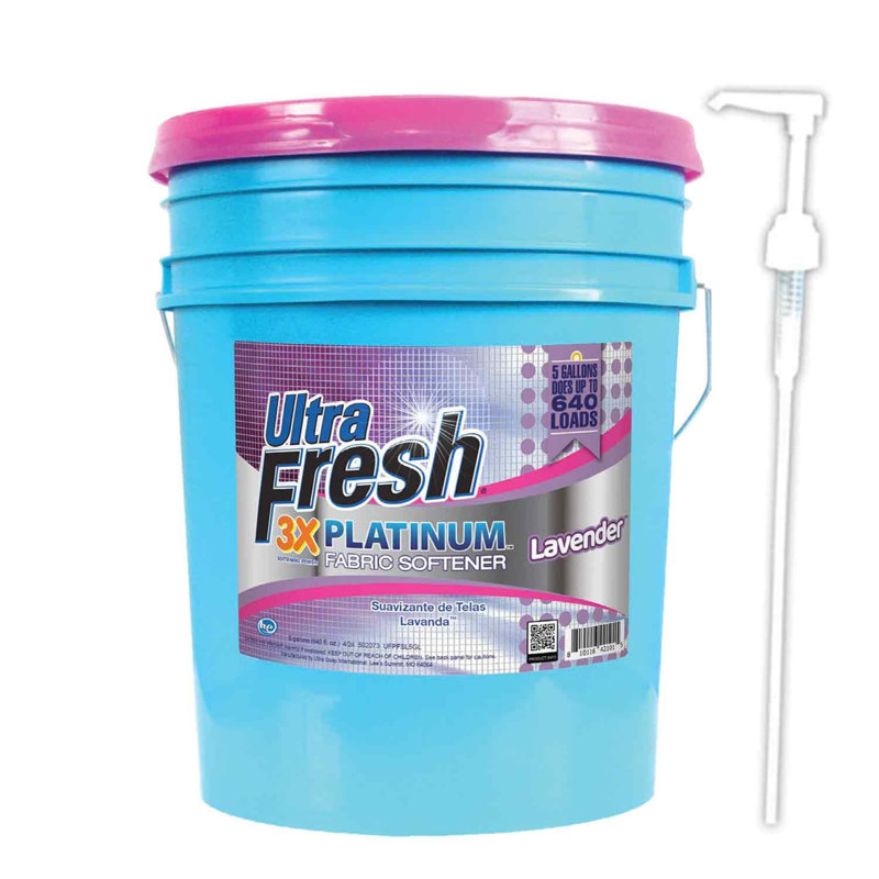 Ultra Fresh Platinum Laundry Fabric Softener up to 640 Loads, Lavender, 5 Gallon