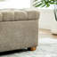 Banc de bout rembourré en chenille de 60,2 po de largeur, tabouret avec repose-pieds avec structure en bois massif et en bois d'ingénierie, espace de rangement spacieux, pieds antidérapants, support de rangement taupe anti-rayures