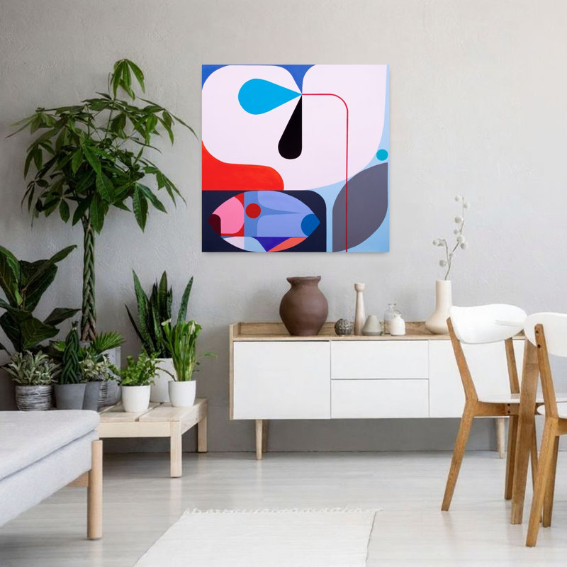 Crescendo abstrait, art moderne contemporain, H 36 po x l 36 po