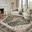 Tapis oriental délavé doux et délavé - vert-1314693070