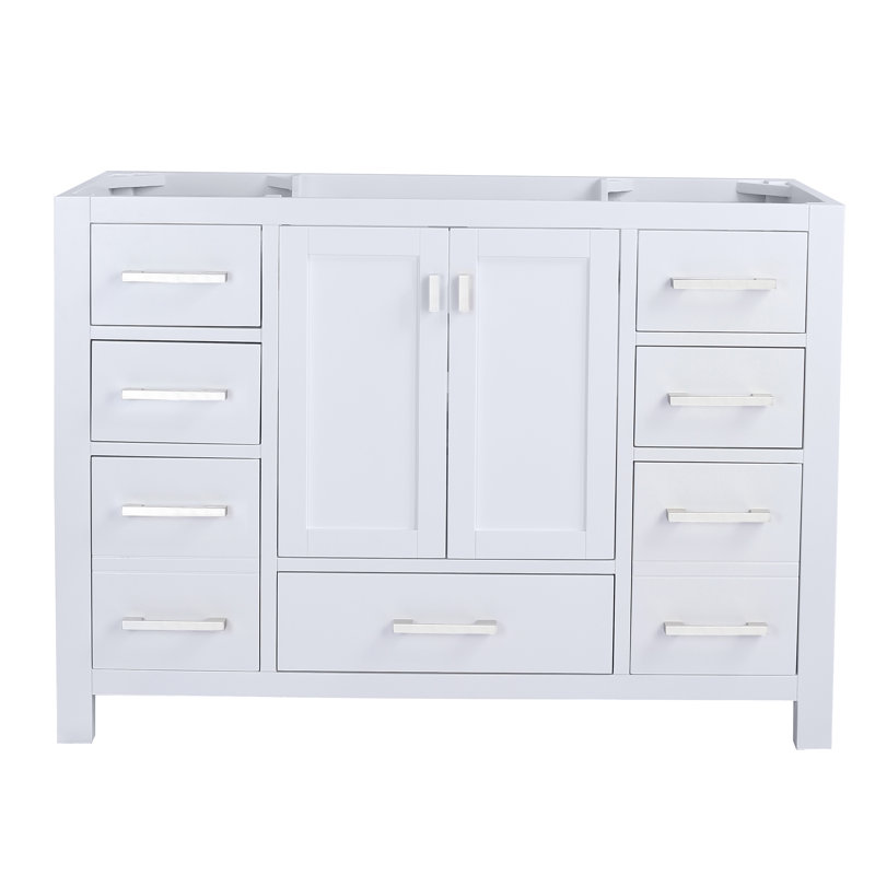Base de meuble-lavabo simple 47,1 po seulement en blanc, Blanc