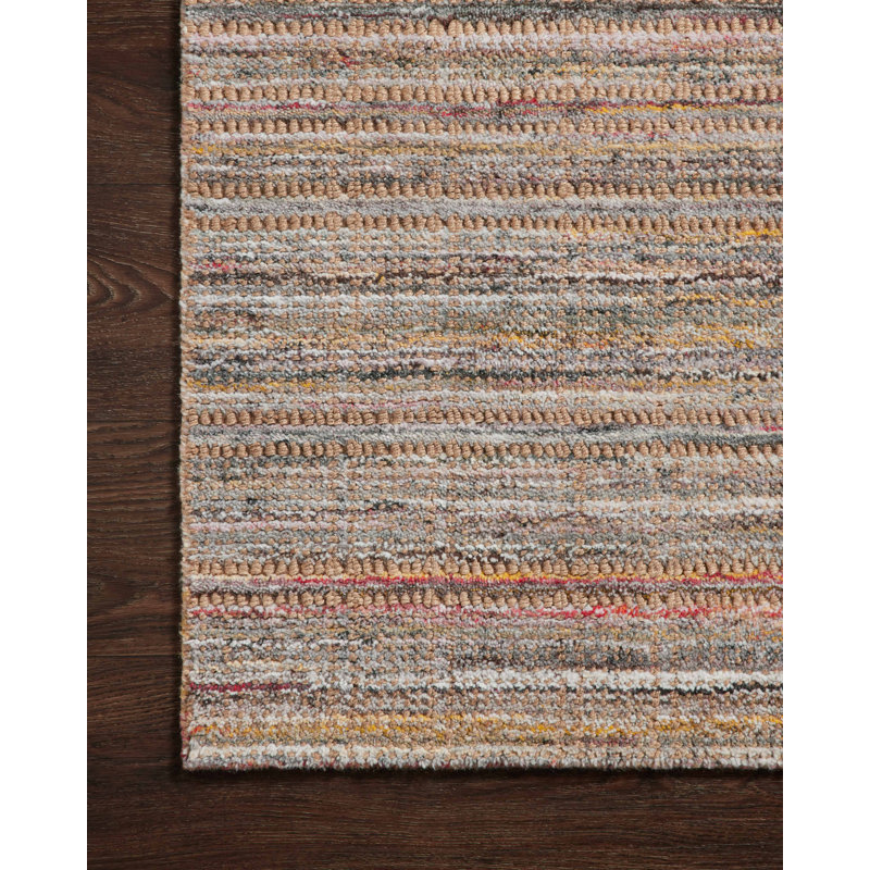 Tapis brun / rouge tissé à la main Jamie, Rectangle 5 pi 6 po x 8 pi 6 po