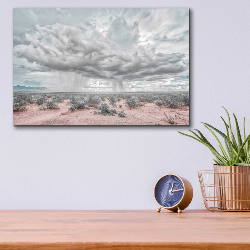 «New Mexico Rain» par Nathan Larson, art mural en verre acrylique, H 12 po x l 16 po x P 0,13 po