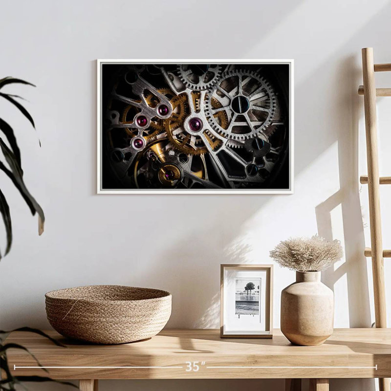 Mécanisme de montre, Cadre flottant blanc, 19 po x 13 po