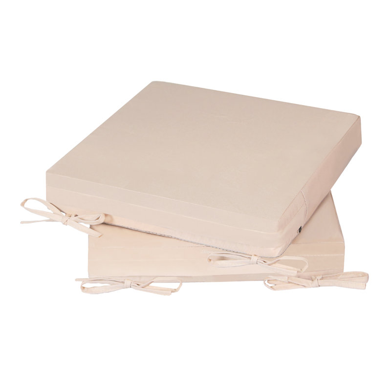 Coussins de siège d'extérieur imperméables pour meubles de patio, 3", L 19 po x P 19 po, Peachy Tan