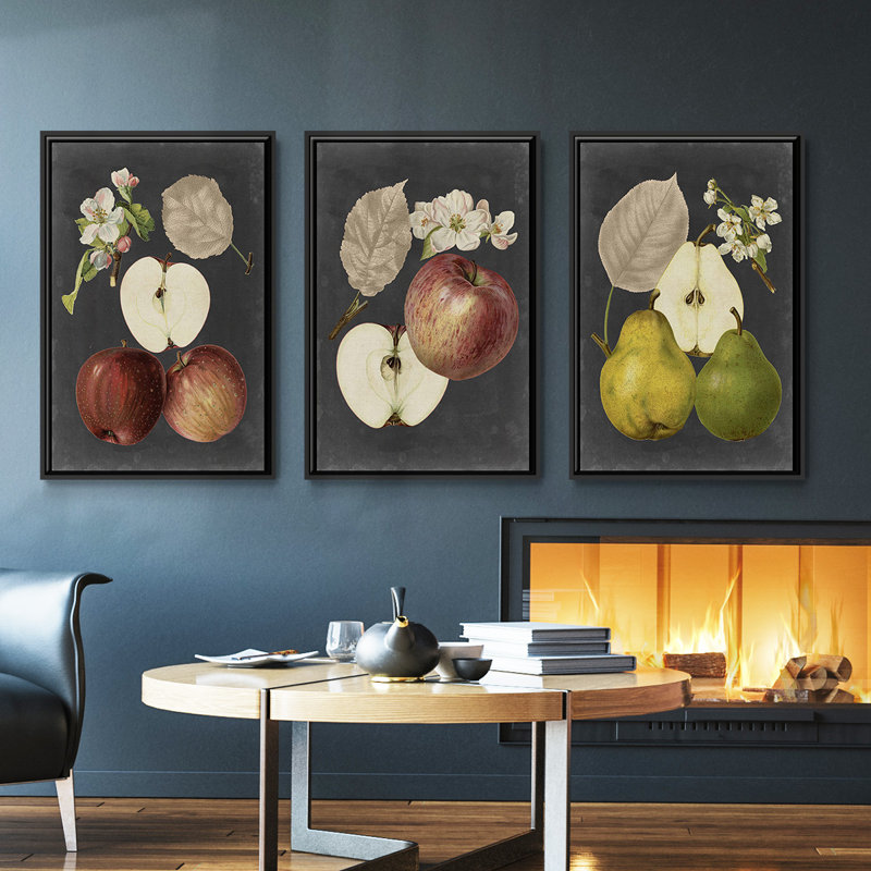 Midnight Harvest I - Ensemble de 3 reproductions encadrées sur toile, Noir, H 27 po x l 54 po