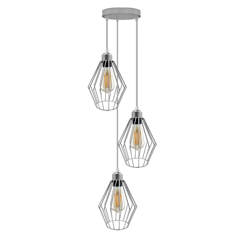 Glowacki 3 - Light Chrome Cluster Pendant, Yes