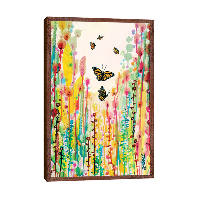 Cette Cage N'etait Qu'un Cocon by Sylvie Demers - Painting on Canvas, 66.04 cm H x 45.72 cm W, Classic Brown Wood Framed