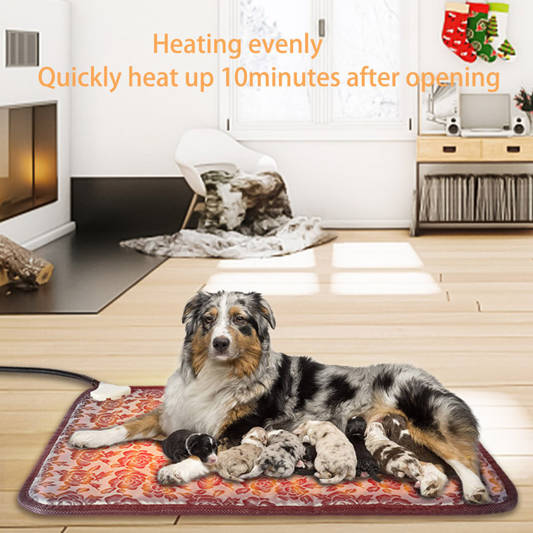 Waterproof Pet Electric Heating Pad Dog Cat Carpet Warming Mat with Chew Resistant Steel Cord Tucker Murphy Pet