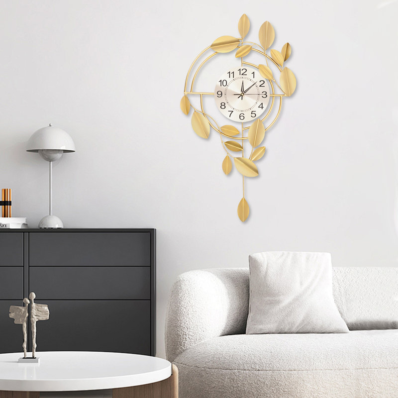 29.5X17.3” Silent Gold Wall Clock