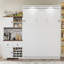 Grand lit escamotable avec armoire de rangement, support à vin, porte-verre, tiroirs et bande DEL multicolore, blanc (OLD SKU: LP000391AAK)