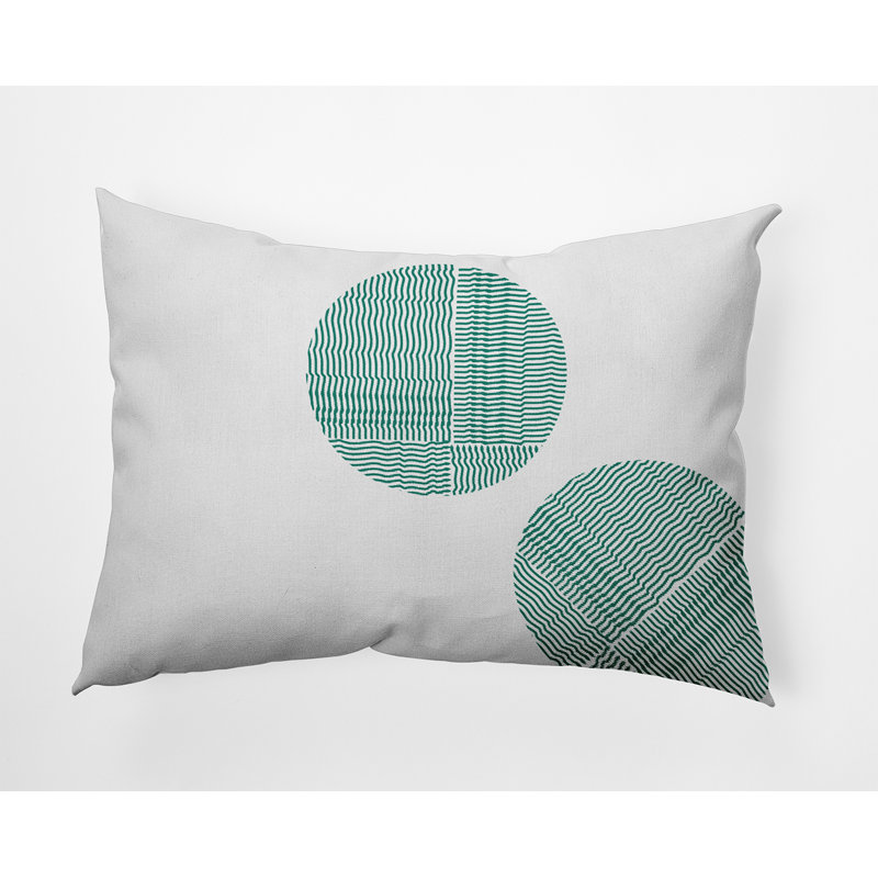 Geometric Reversible Throw Pillow, Green