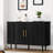47" Sideboard Buffet Cabinet with Storage Cabinet with Tambour Slide Doors&Shelves, Fluted Storage Cabinet with Curvy Edge, Accent Console Buffet Cabinet,-695261161