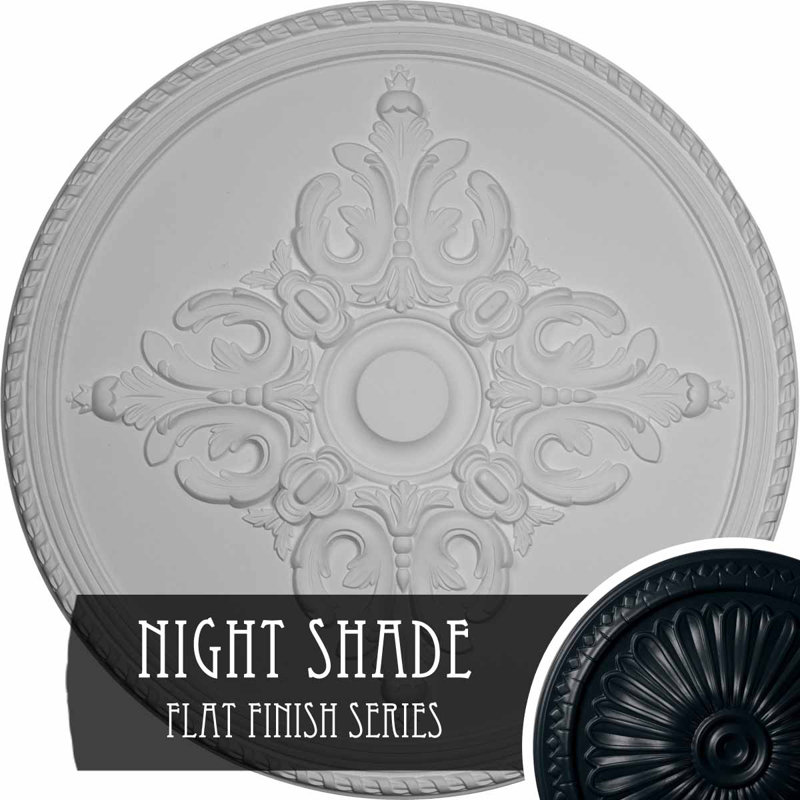 Médaillon de plafond Endurathane Nexus, DE 41 po x P 1 5/8 po, convient aux auvents jusqu'à 7 1/4 po), finition craquelée topaze fumée peinte à la main