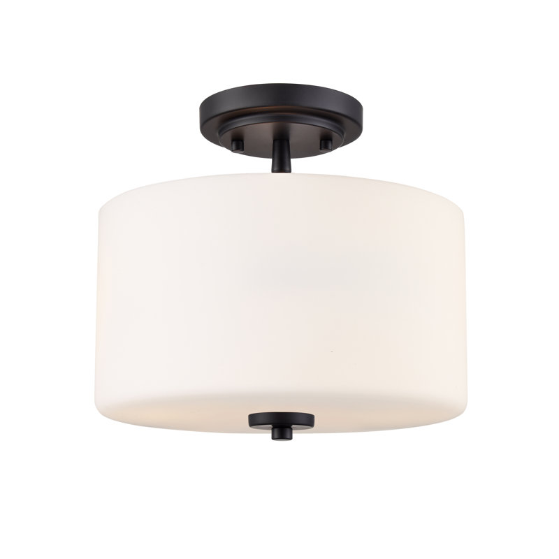 Plafonnier semi-encastré 2 lumières Alfred 22 po - noir mat, Noir mat